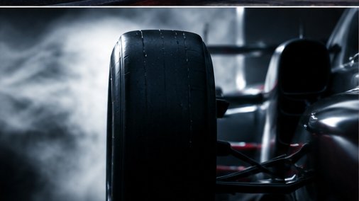 Close-up of a racing slick tire